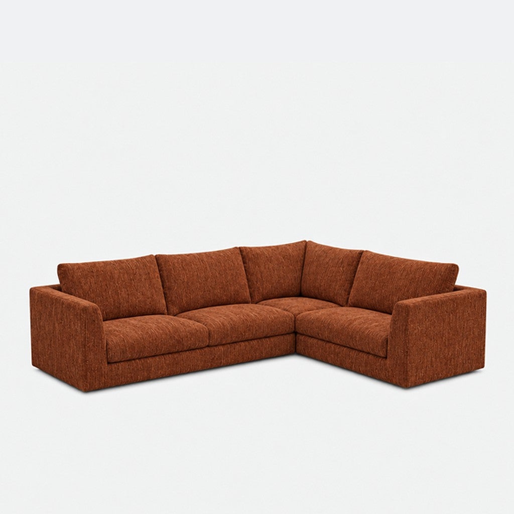 Katrine modular corner sofa fabric L-shape – Berlin Rust