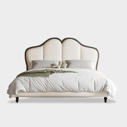 Ebba French Style Cream Leather Bed