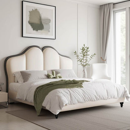 Ebba French Style Cream Leather Bed