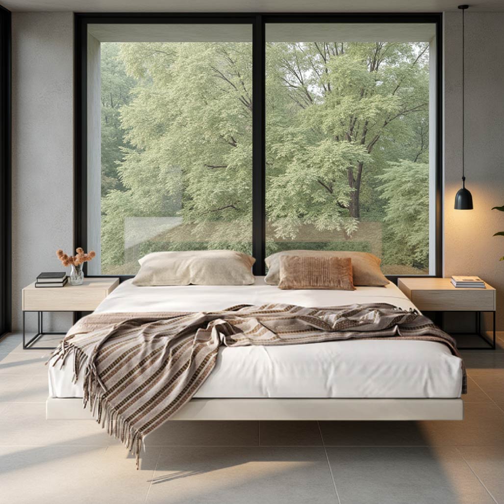 Edda Italian Style Floating Bed with Light