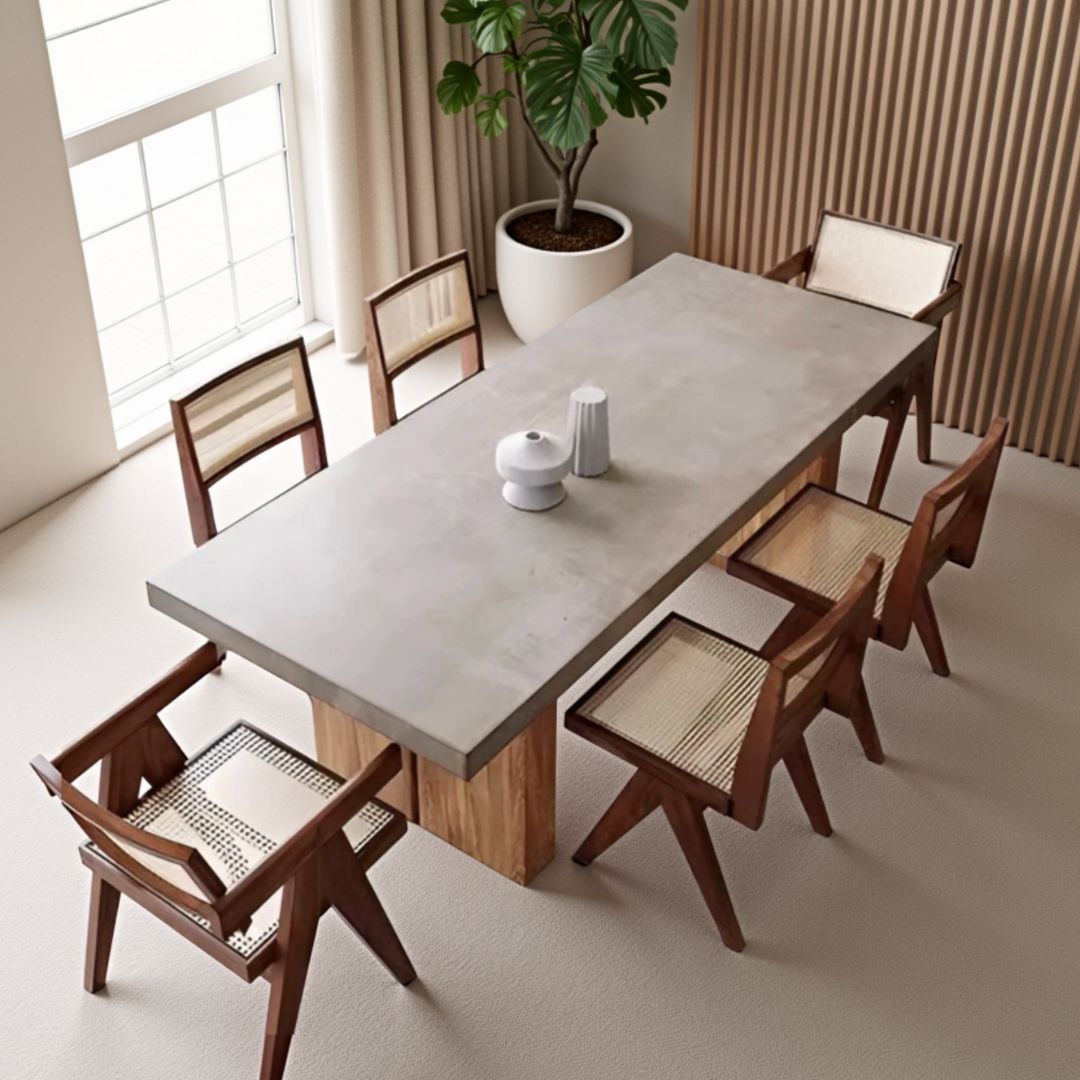 Nordic Wabi-Sabi Style Retro Dining Table Set
