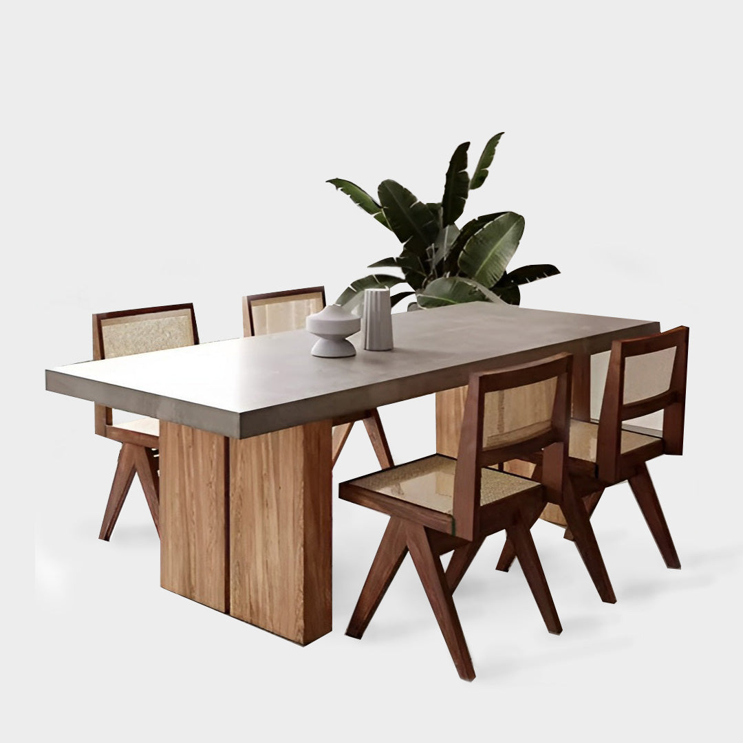 Nordic Wabi-Sabi Style Retro Dining Table Set