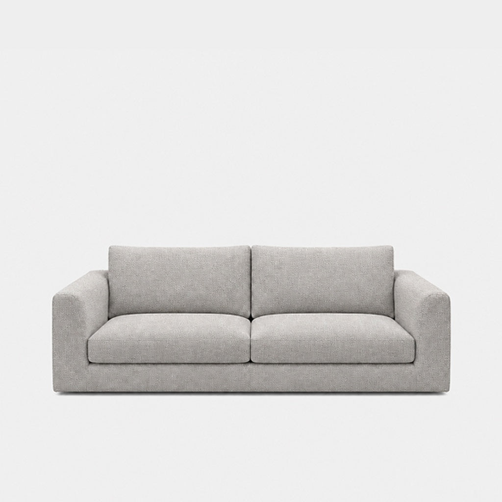 Katrine 2-seater fabric sofa in Fig Silver