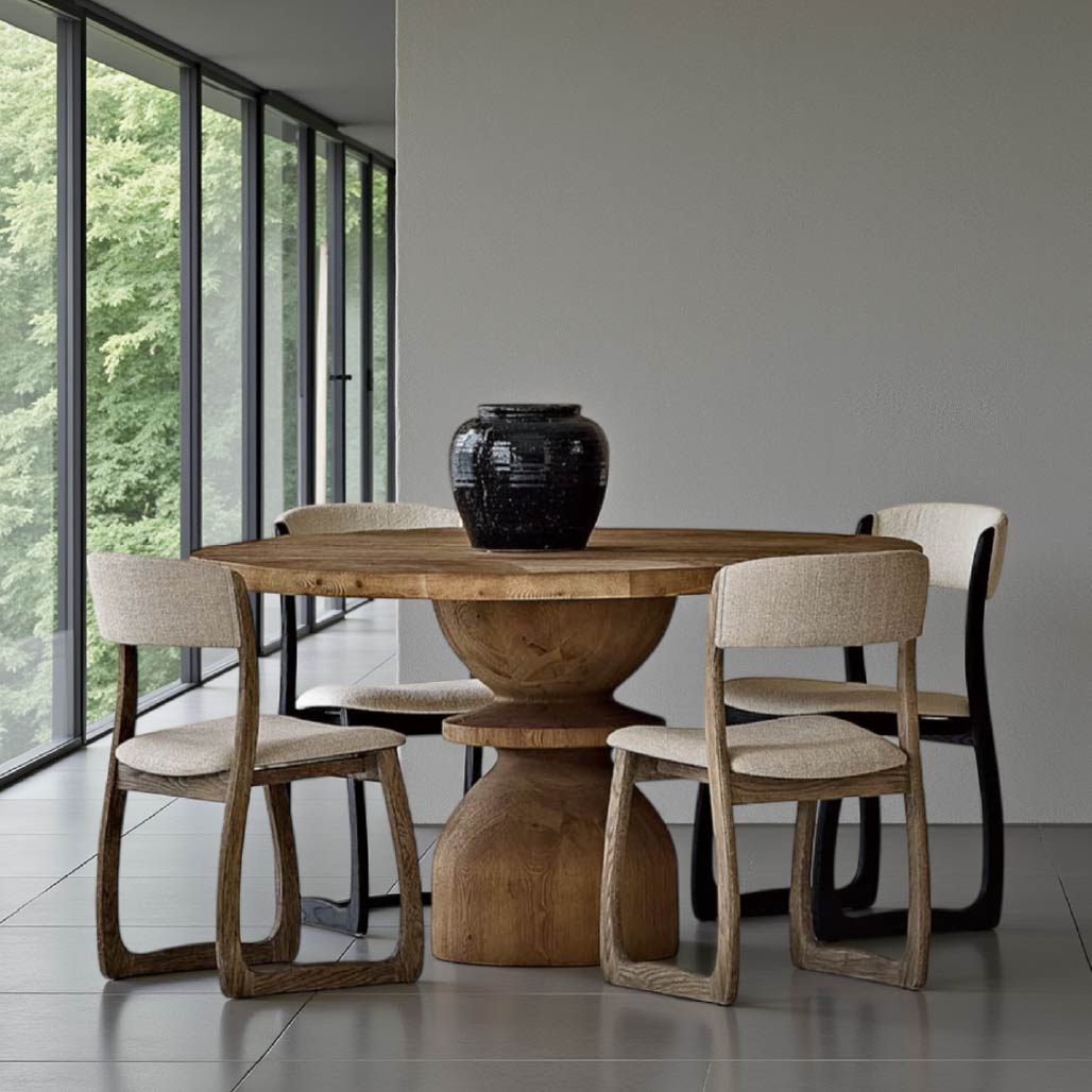 Frode Artisan Round Dining Table Set