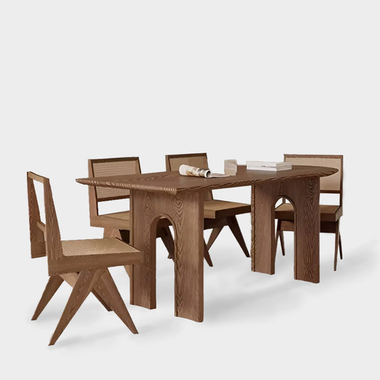 Pine Wood Dining Table Set