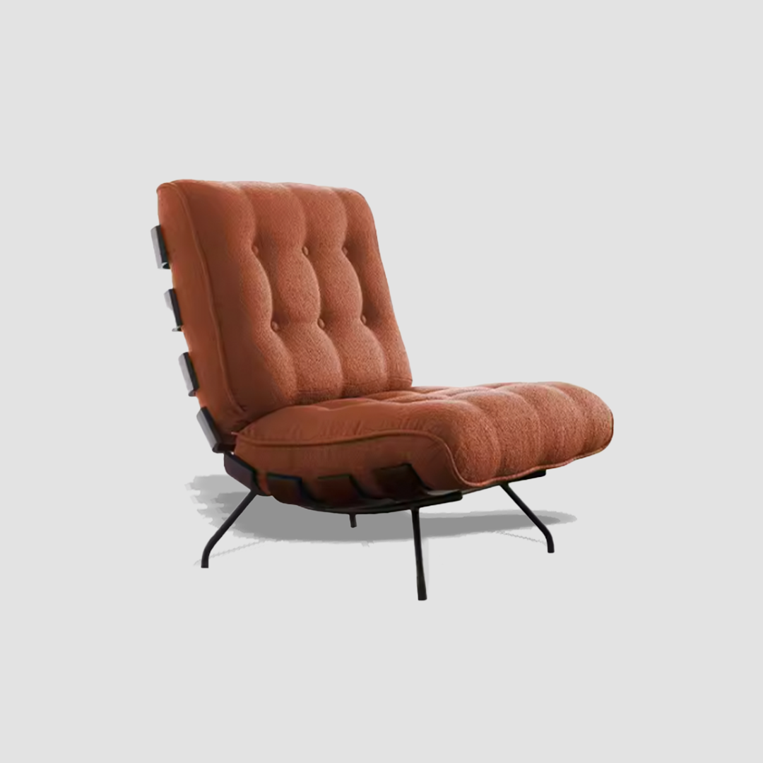 Orange Solid Wood Retro Chair