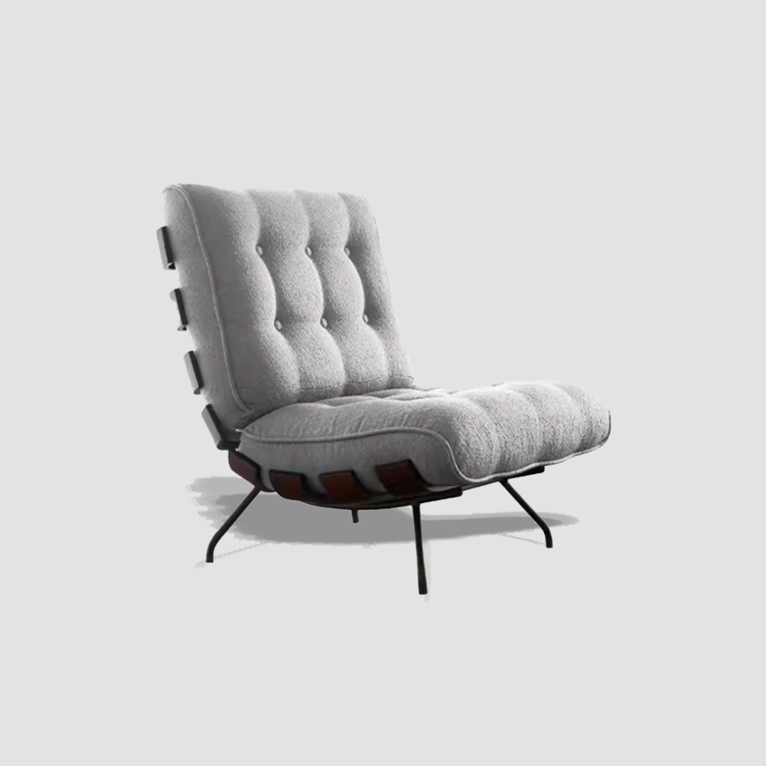 Grey Solid Wood Retro Chair