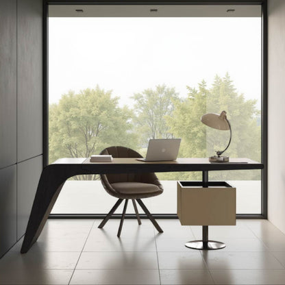 Solid Wood Saddle Leather Desk