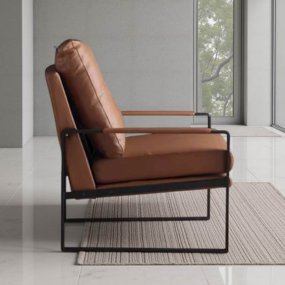 Brown Nordic Steel Armchair