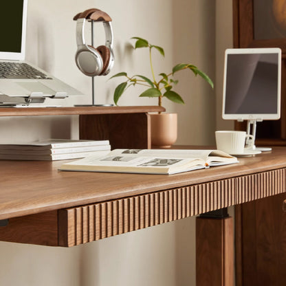 Black Walnut Solid Wood Electric Desk