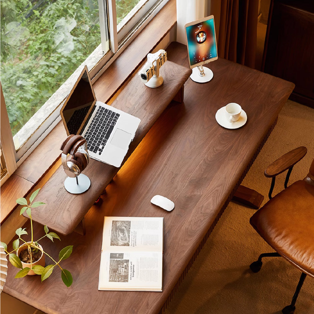 Black Walnut Solid Wood Electric Desk