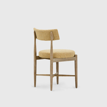 Yellow Fabric Oak Dining Chair