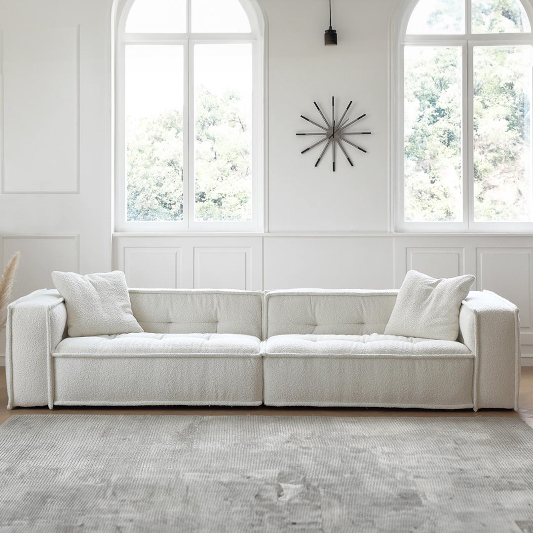  Fabric Retro Cream Sofa