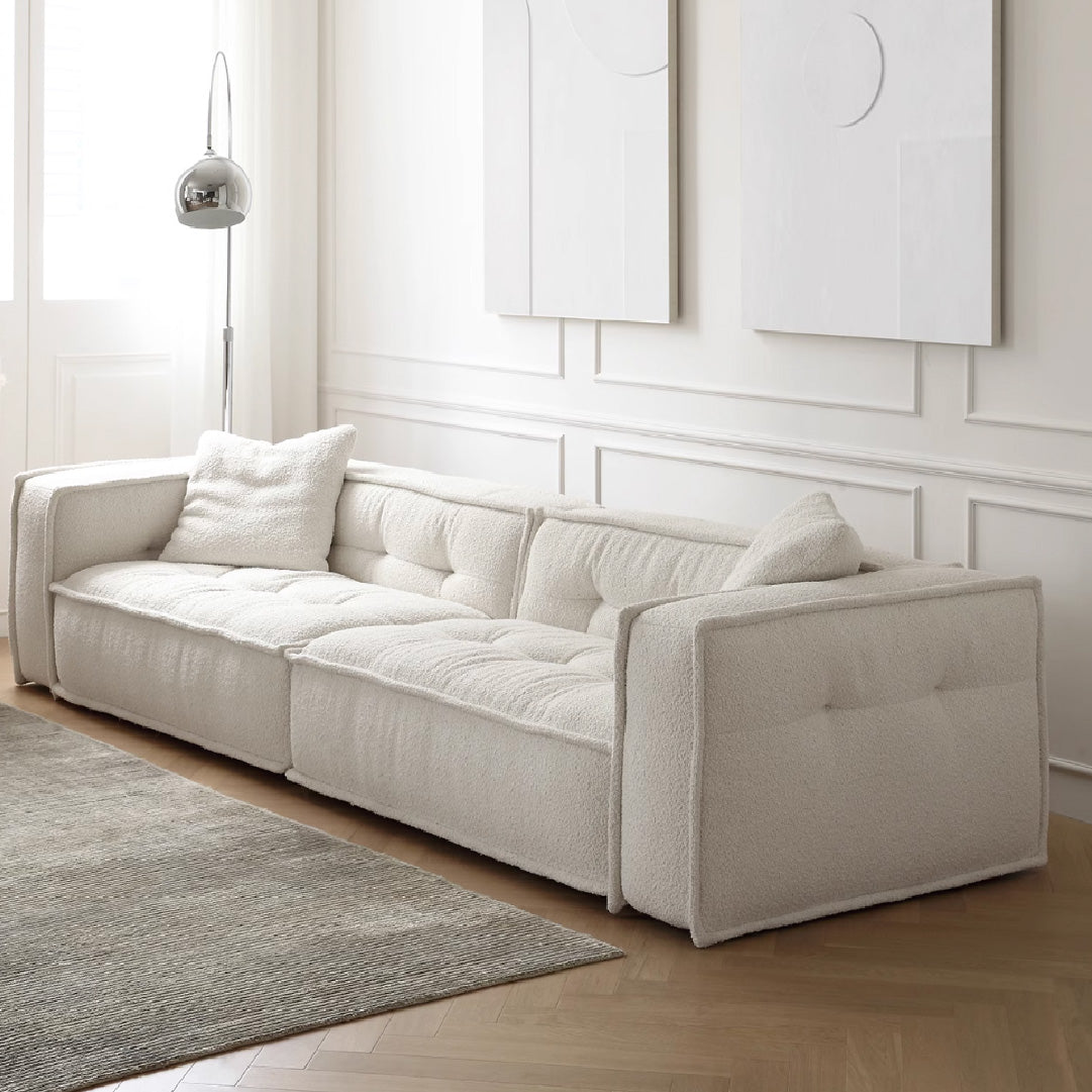  Fabric Retro Cream Sofa