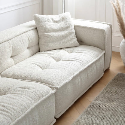  Fabric Retro Cream Sofa