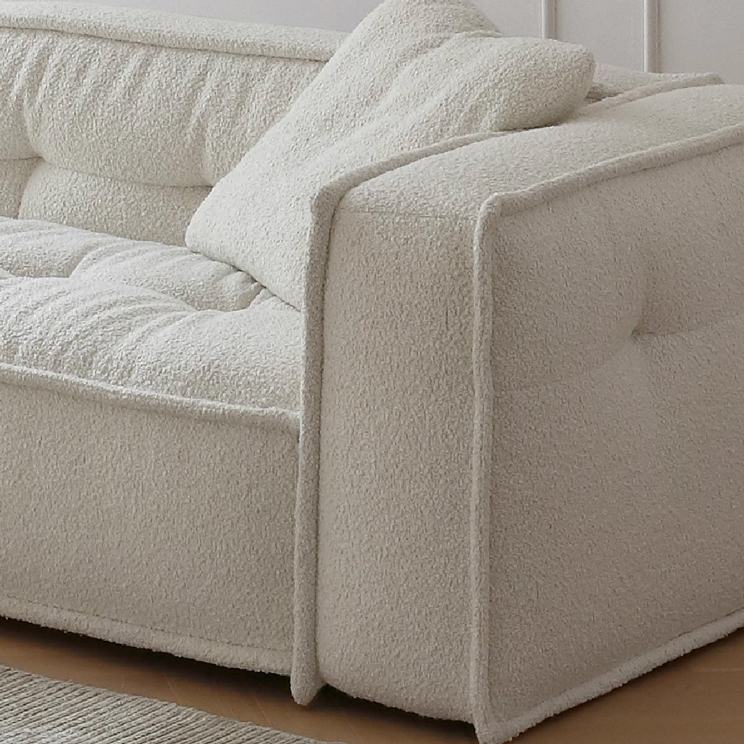  Fabric Retro Cream Sofa