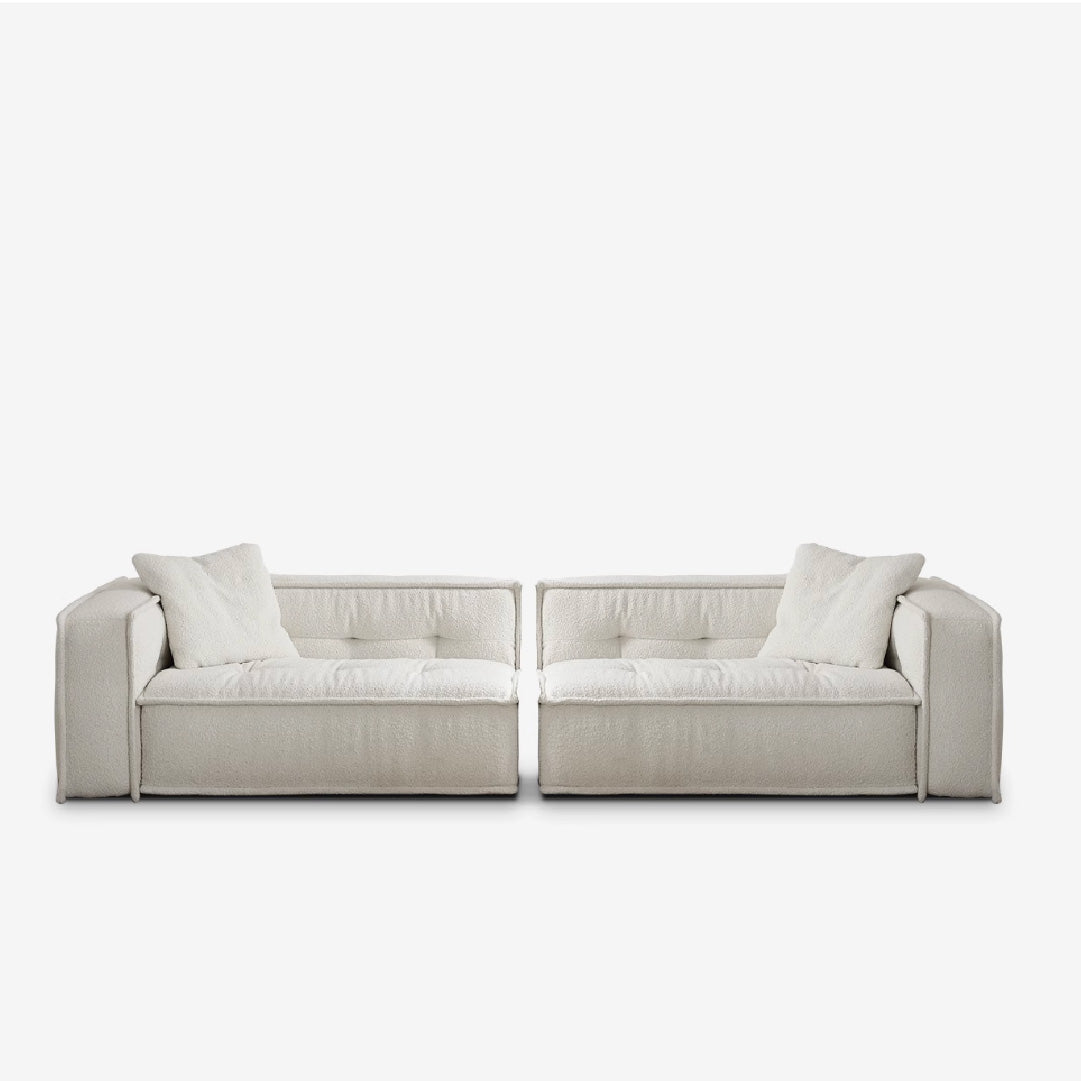  Fabric Retro Cream Sofa