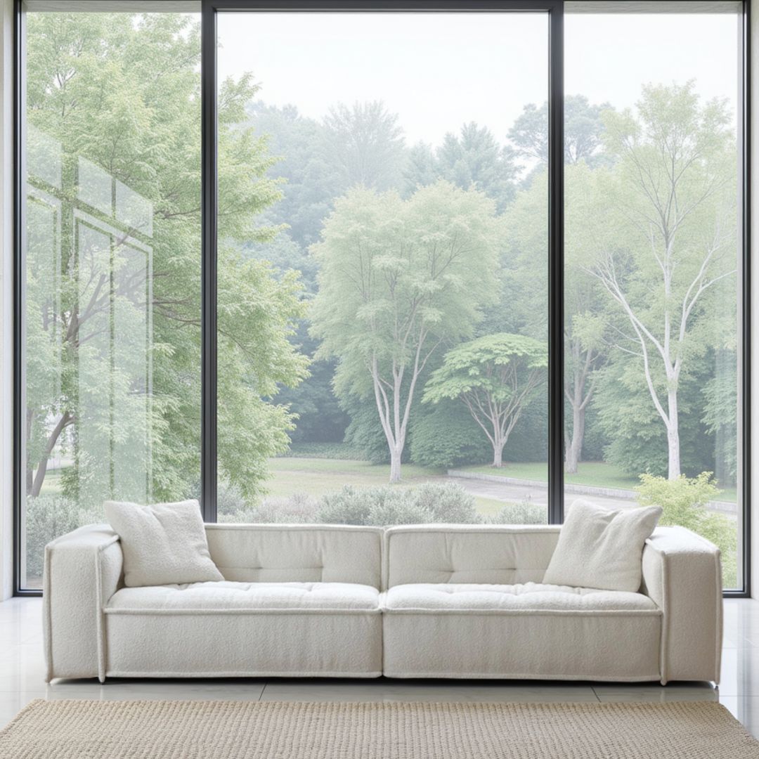 Fabric Retro Cream Sofa