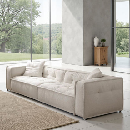 Fabric Retro Cream Sofa