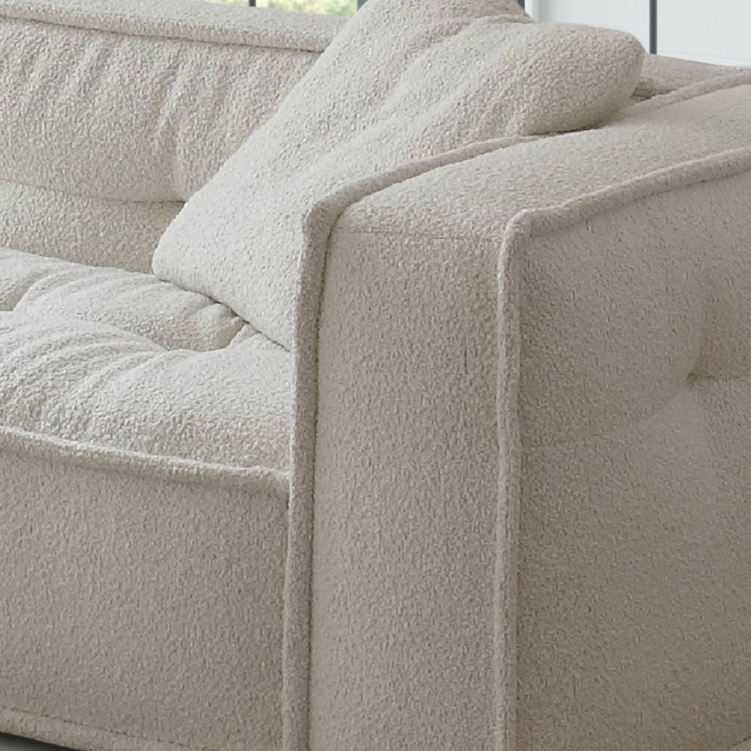 Fabric Retro Cream Sofa