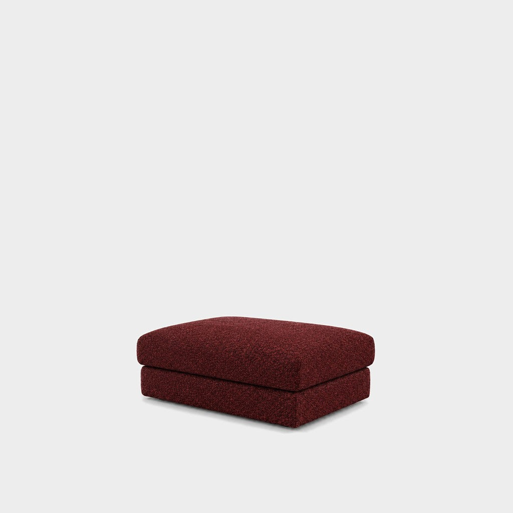 Katrine large square fabric ottoman – 2738 Wine