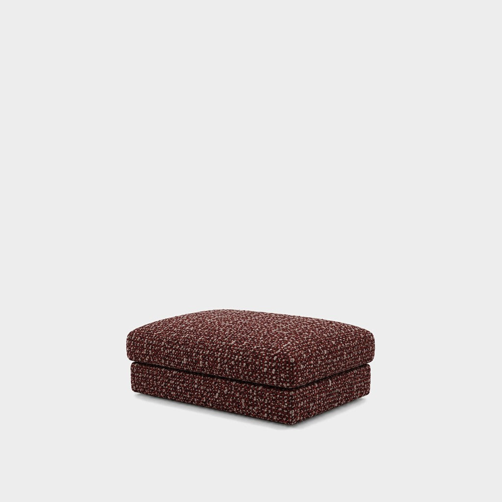 Katrine large square fabric ottoman – A3756 Tawny Port