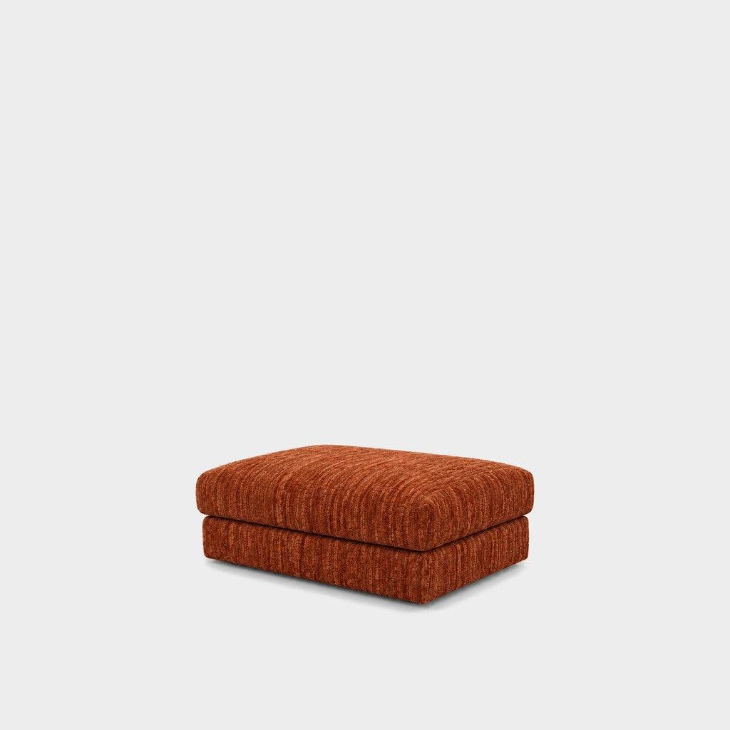 Katrine large square fabric ottoman – Berlin Rust