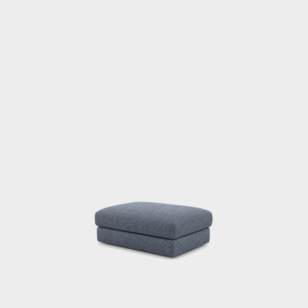 Katrine large square fabric ottoman – Cheers Ocean Blue