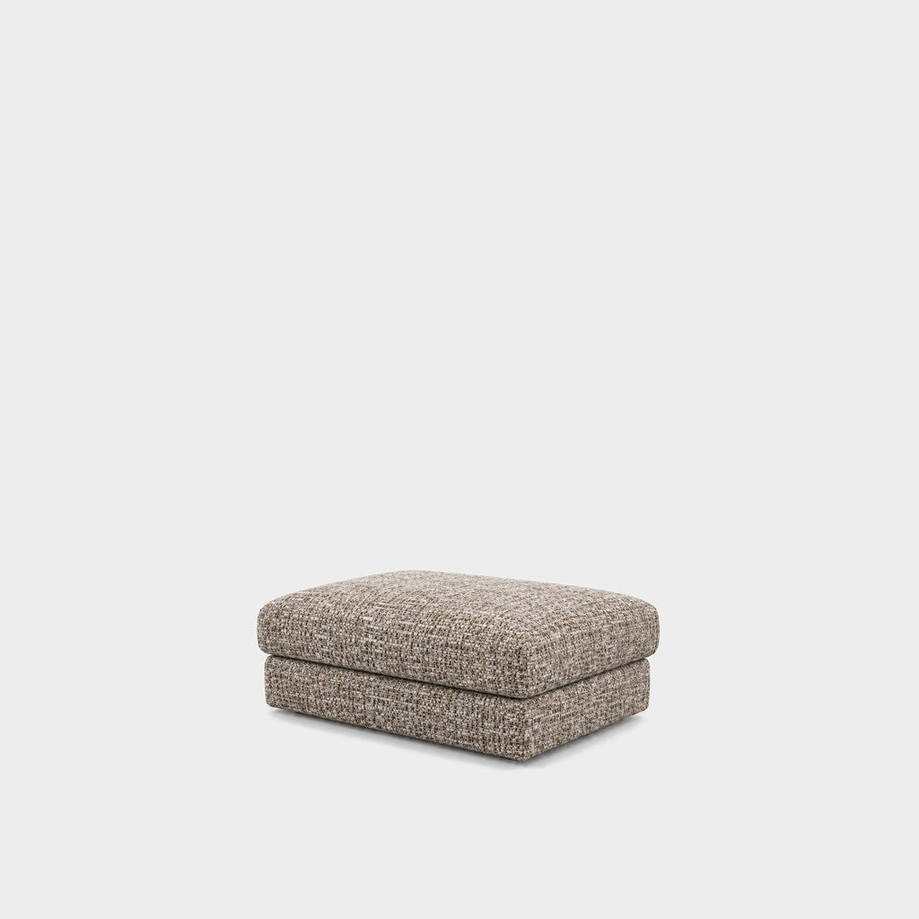 Katrine large square fabric ottoman – Field Bisque