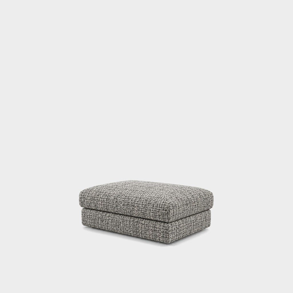 Katrine large square fabric ottoman – Field Slate