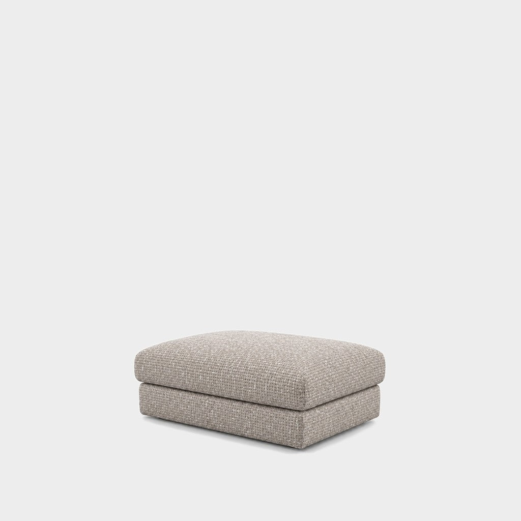 Katrine large square fabric ottoman – Fig Cobbestone
