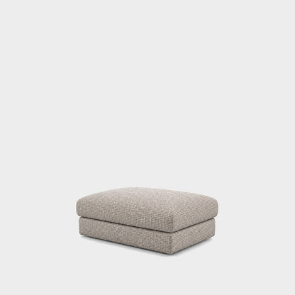 Katrine large square fabric ottoman – Fig Cobbestone