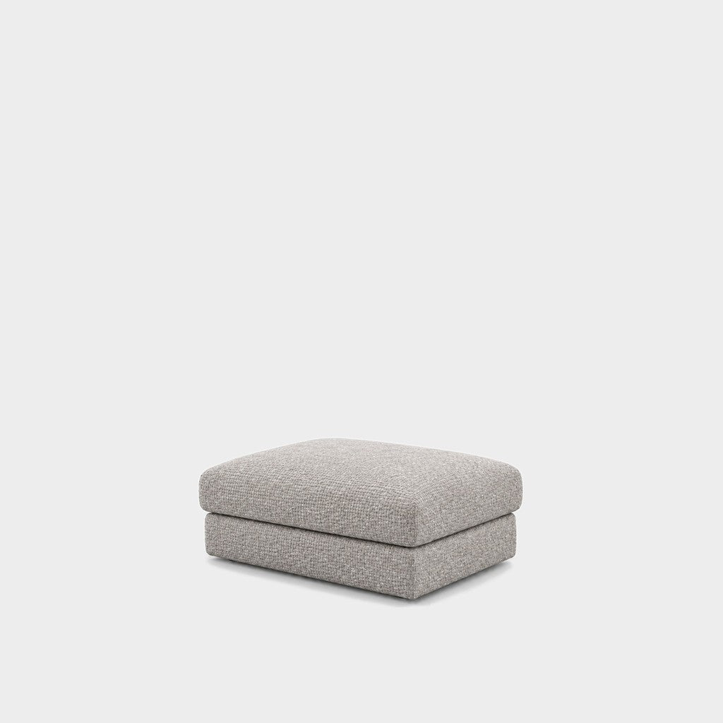 Katrine large square fabric ottoman – Fig Silver