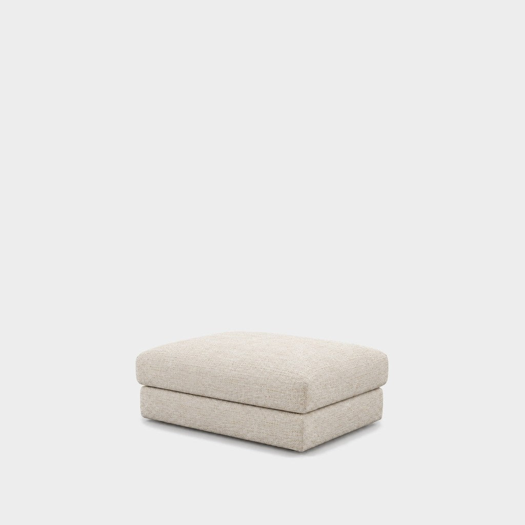 Katrine large square fabric ottoman – Glowy Cream