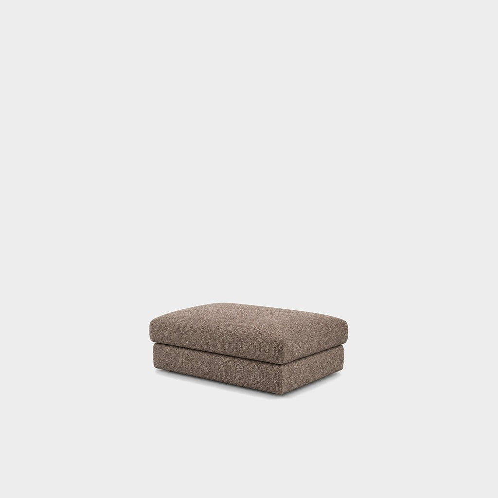 Katrine large square fabric ottoman – Joyce Taupe