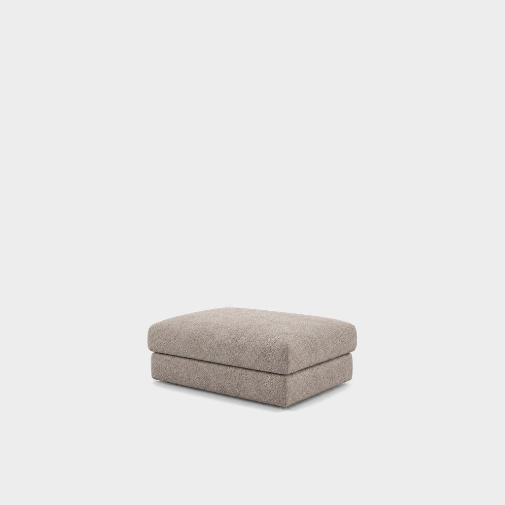 Katrine large square fabric ottoman – Judy Sand