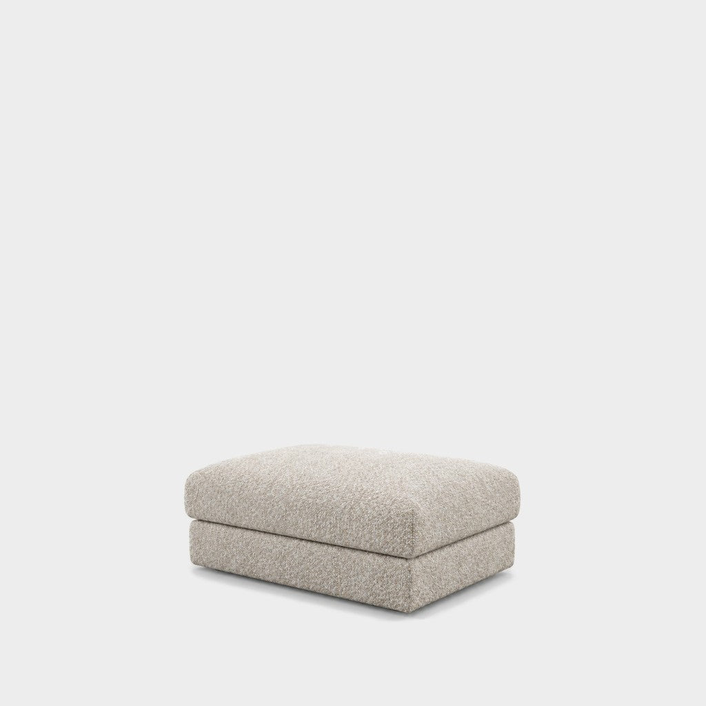 Katrine large square fabric ottoman – Leigh Natural