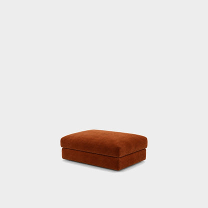 Katrine large square fabric ottoman – Meg Caramel