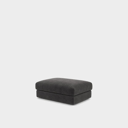 Katrine large square fabric ottoman – Meg Charcoal