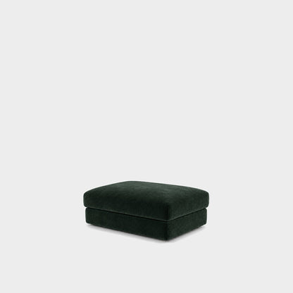 Katrine large square fabric ottoman – Meg Forest Green