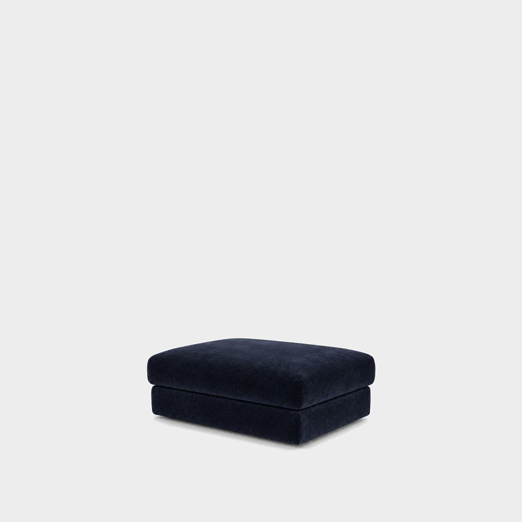 Katrine large square fabric ottoman – Meg Indigo