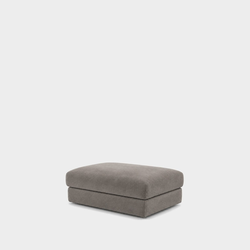 Katrine large square fabric ottoman – Meg Mist Grey