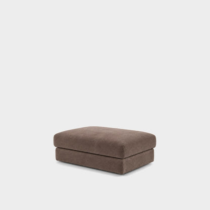 Katrine large square fabric ottoman – Meg Taupe