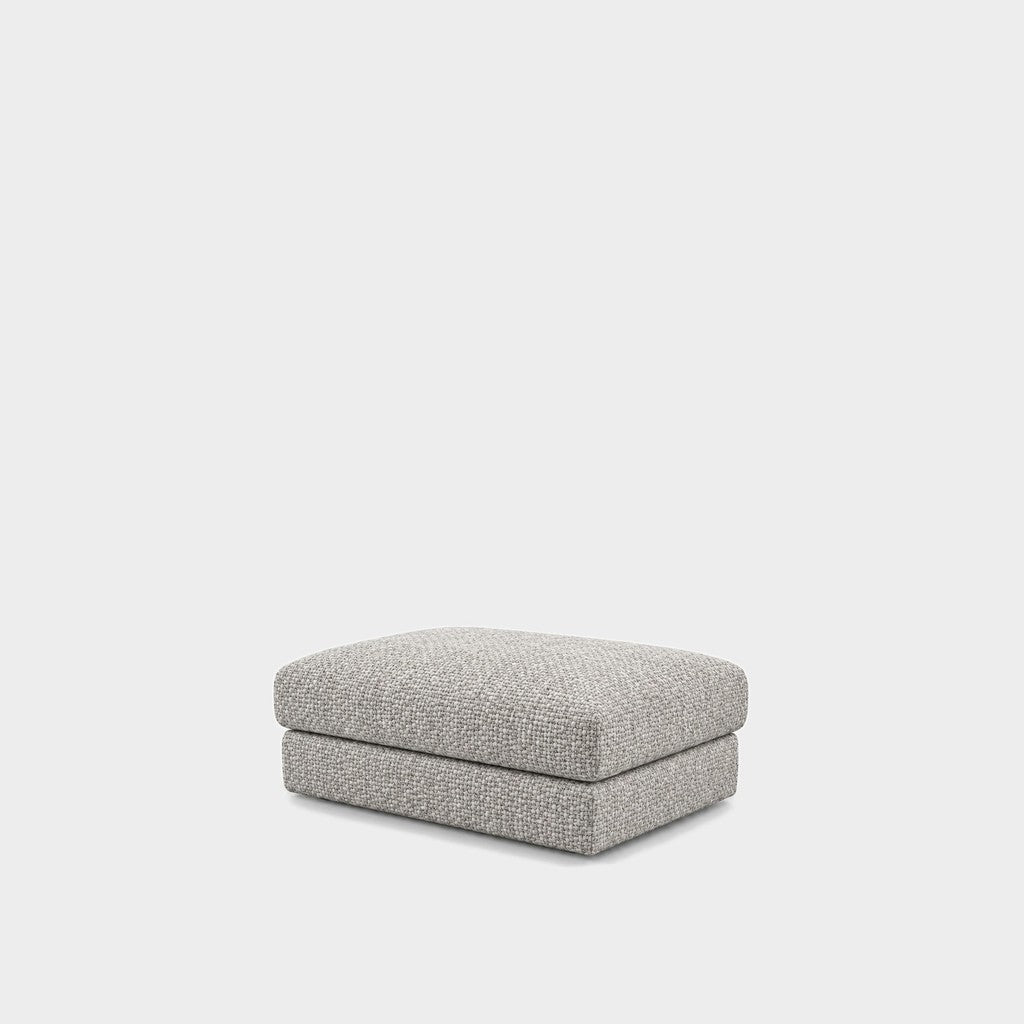 Katrine large square fabric ottoman – Noha Mist