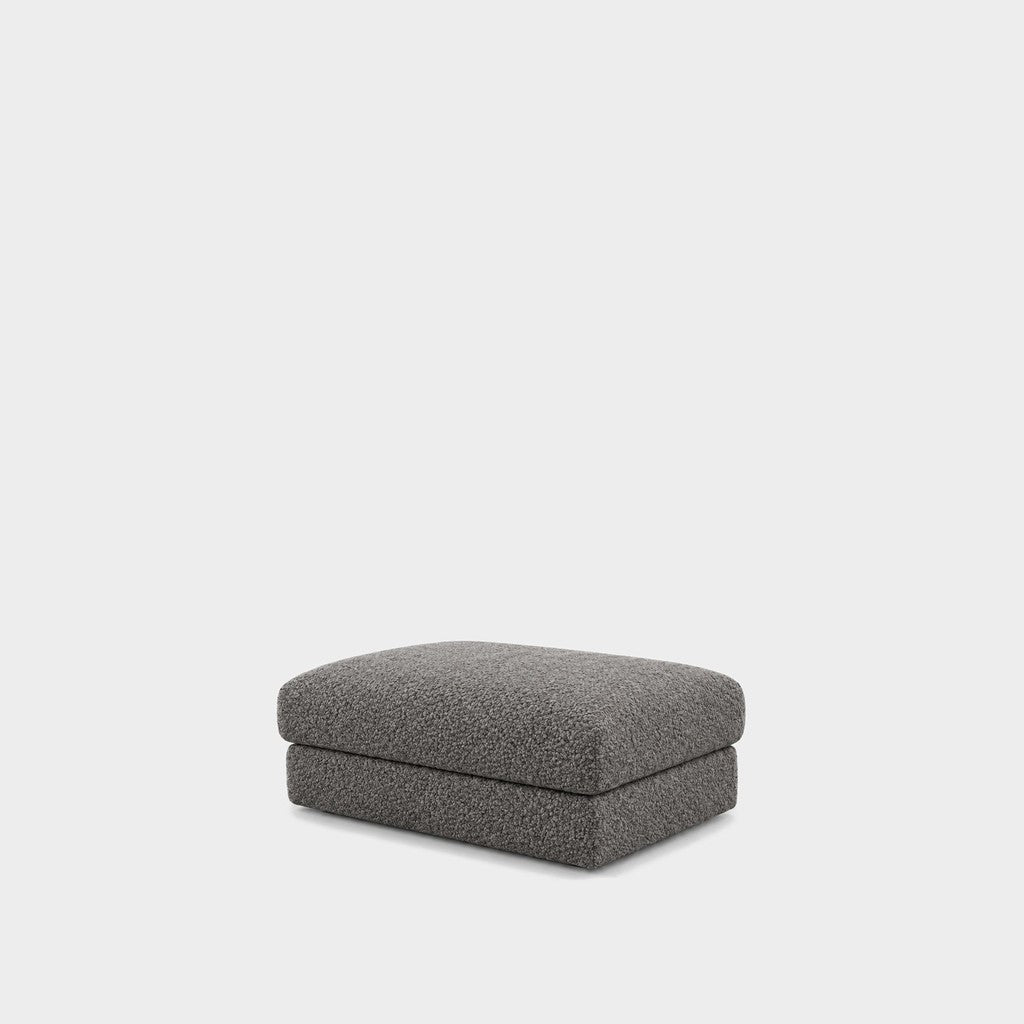 Katrine large square fabric ottoman – Vista Charcoal