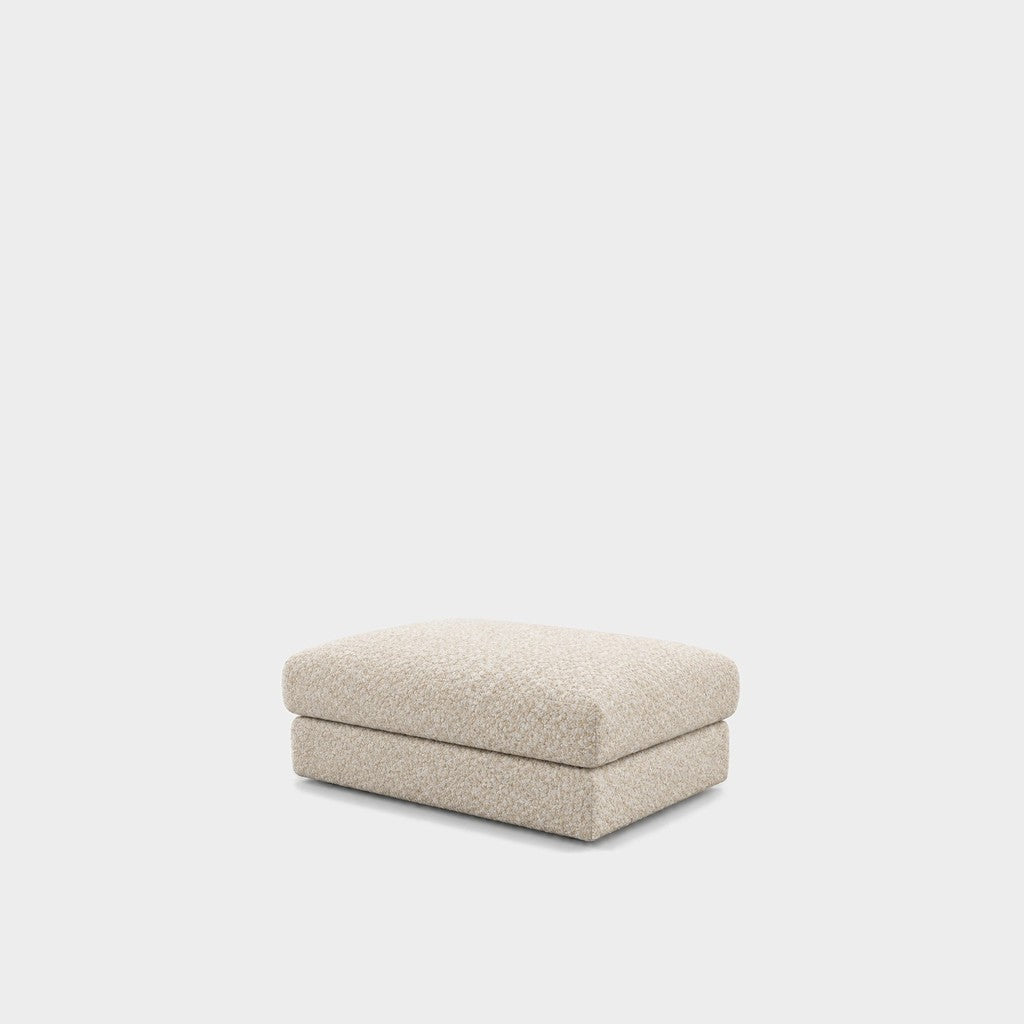Katrine large square fabric ottoman – Vista Cream