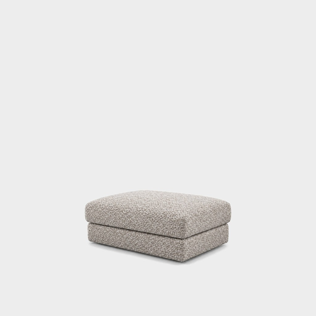 Katrine large square fabric ottoman – Vista Oat