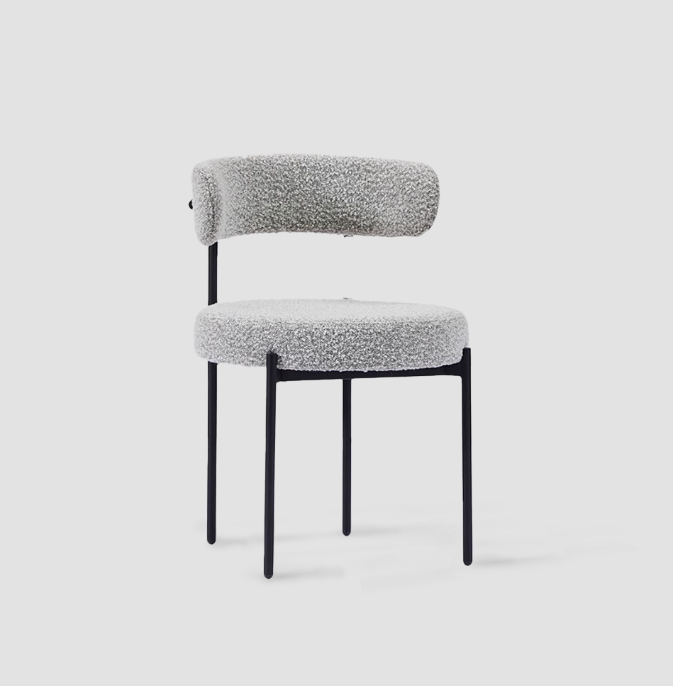 Grey Berber Fleece Steel Chair