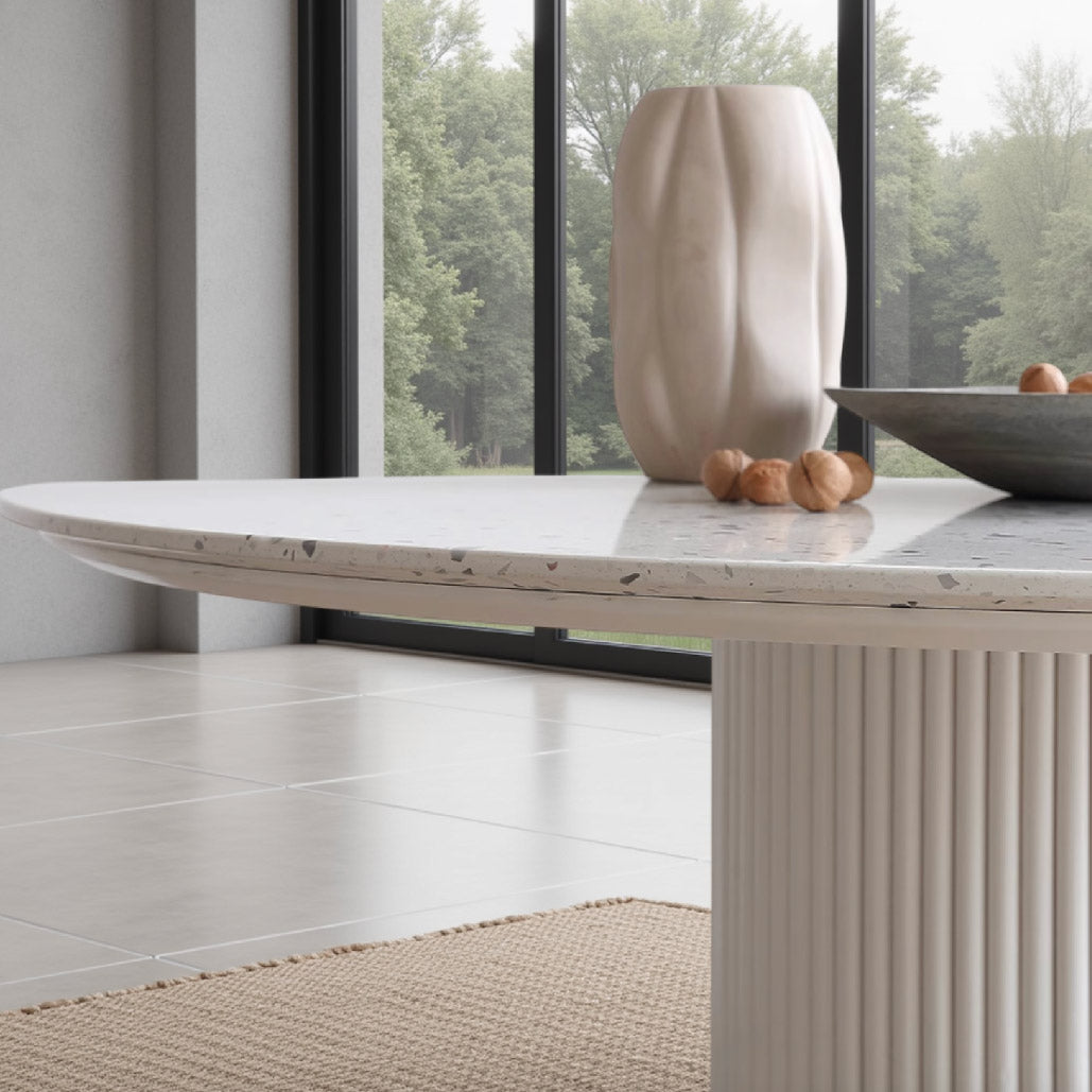 Cream Sintered Stone Dining Table Set