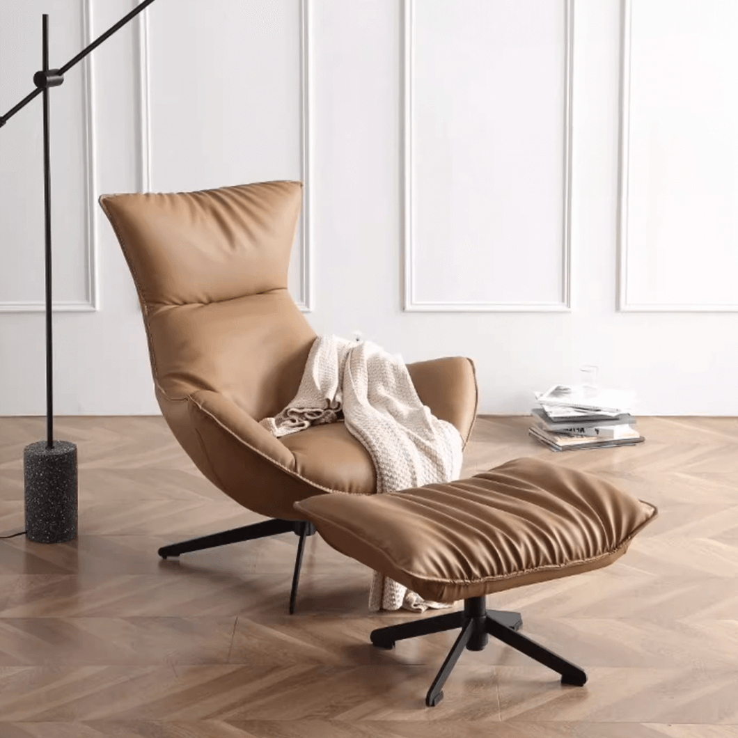  Brown Leather Swivel Chair